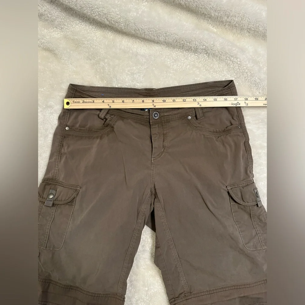 Kuhl Shorts Womens 12 Cargo Olive Green Vintage Patinadye Hiking Outdoor Casual - Picture 4 of 9